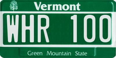VT license plate WHR100