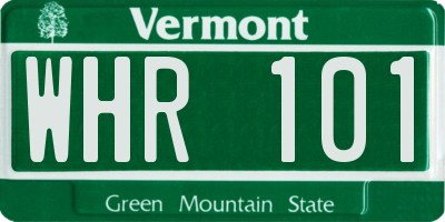 VT license plate WHR101