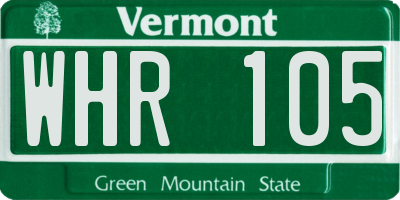 VT license plate WHR105