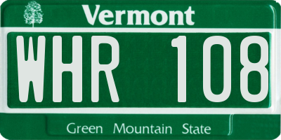 VT license plate WHR108