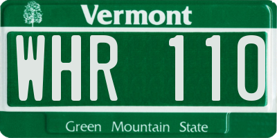 VT license plate WHR110