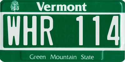 VT license plate WHR114