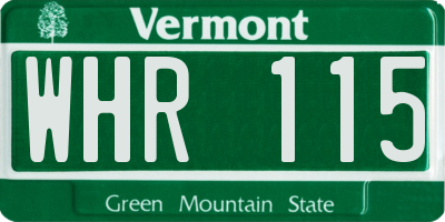 VT license plate WHR115