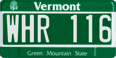 VT license plate WHR116