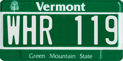 VT license plate WHR119