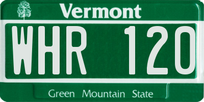 VT license plate WHR120