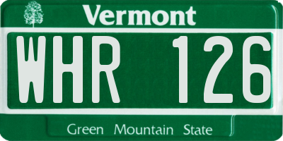 VT license plate WHR126