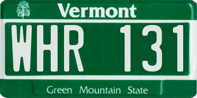 VT license plate WHR131