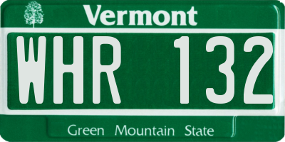 VT license plate WHR132
