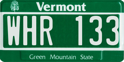 VT license plate WHR133