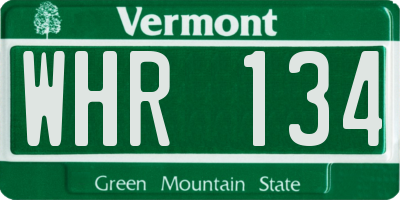 VT license plate WHR134