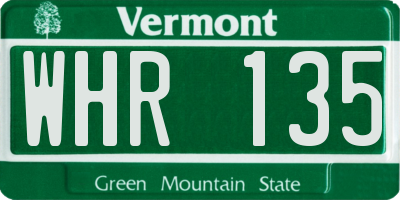 VT license plate WHR135
