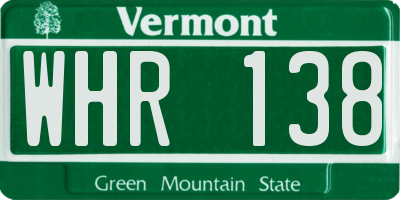 VT license plate WHR138