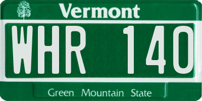 VT license plate WHR140