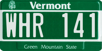 VT license plate WHR141
