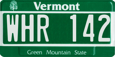 VT license plate WHR142