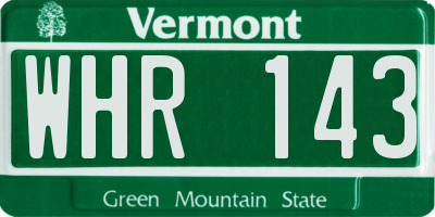 VT license plate WHR143
