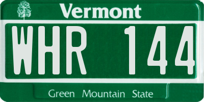 VT license plate WHR144