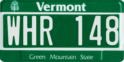 VT license plate WHR148