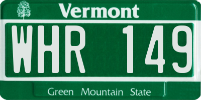 VT license plate WHR149