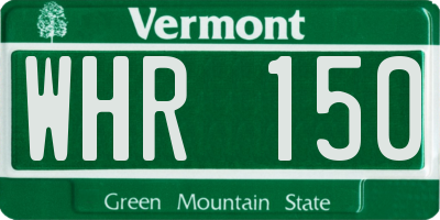 VT license plate WHR150