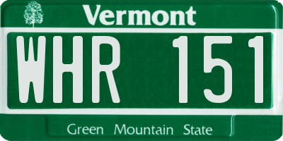 VT license plate WHR151
