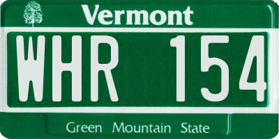 VT license plate WHR154