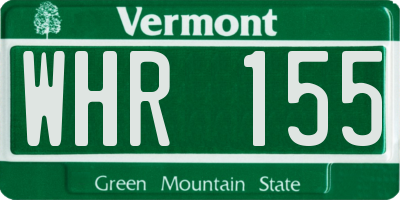 VT license plate WHR155