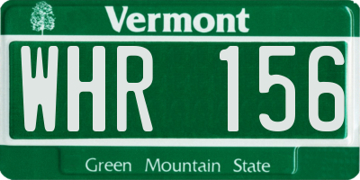 VT license plate WHR156