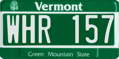 VT license plate WHR157