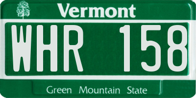 VT license plate WHR158