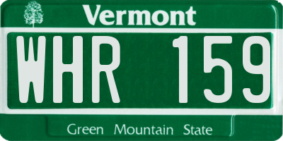 VT license plate WHR159