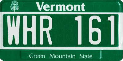 VT license plate WHR161