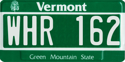 VT license plate WHR162