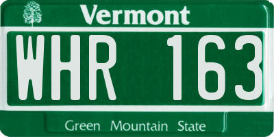 VT license plate WHR163