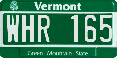 VT license plate WHR165