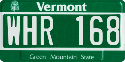 VT license plate WHR168