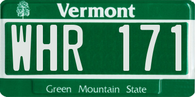 VT license plate WHR171