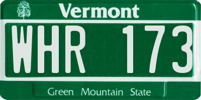 VT license plate WHR173