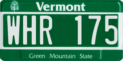 VT license plate WHR175