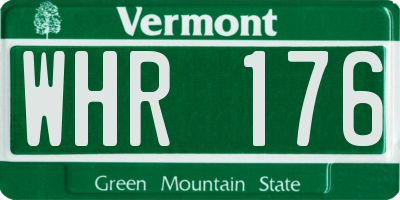 VT license plate WHR176