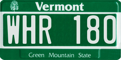 VT license plate WHR180