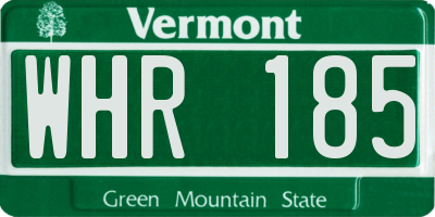 VT license plate WHR185