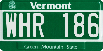 VT license plate WHR186