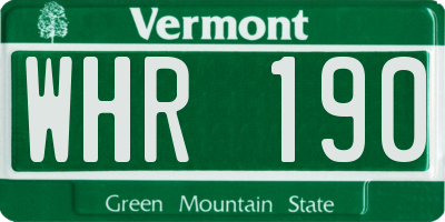 VT license plate WHR190