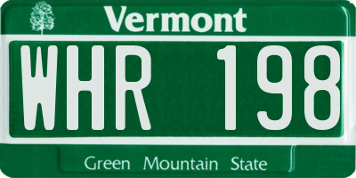 VT license plate WHR198