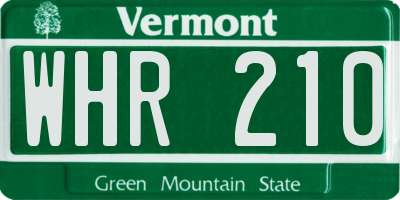 VT license plate WHR210