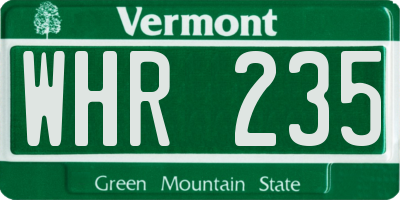VT license plate WHR235