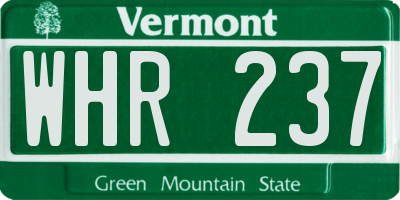 VT license plate WHR237