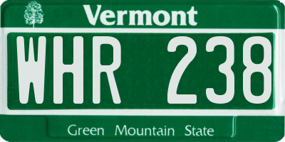 VT license plate WHR238